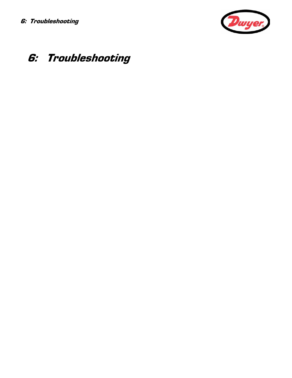 Troubleshooting, 1 overview, Faulty instrument | Incorrect setup, Application problem, Troubleshooting 42, 1 overview 42 | Dwyer UFC User Manual | Page 46 / 56