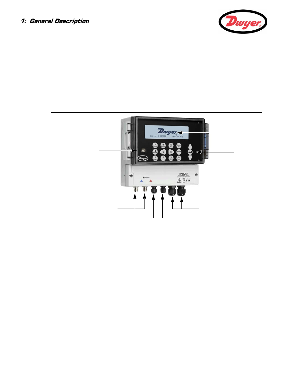 4 ufc instrument, 1 connections, 1 connections 4 | General description | Dwyer UFC User Manual | Page 8 / 56