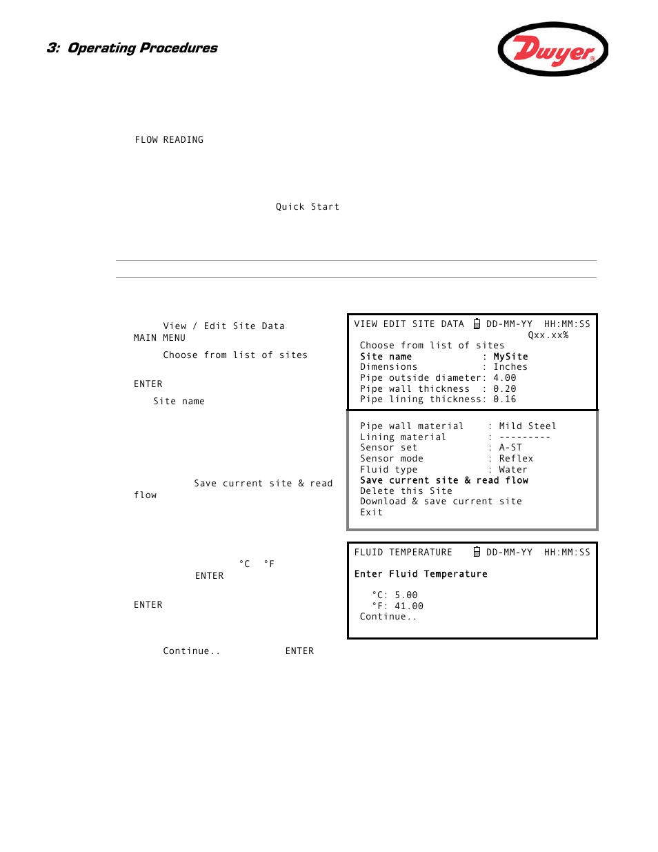 Flow monitoring, Ph 3.3), Operating procedures | Dwyer Series PUB User Manual | Page 20 / 44