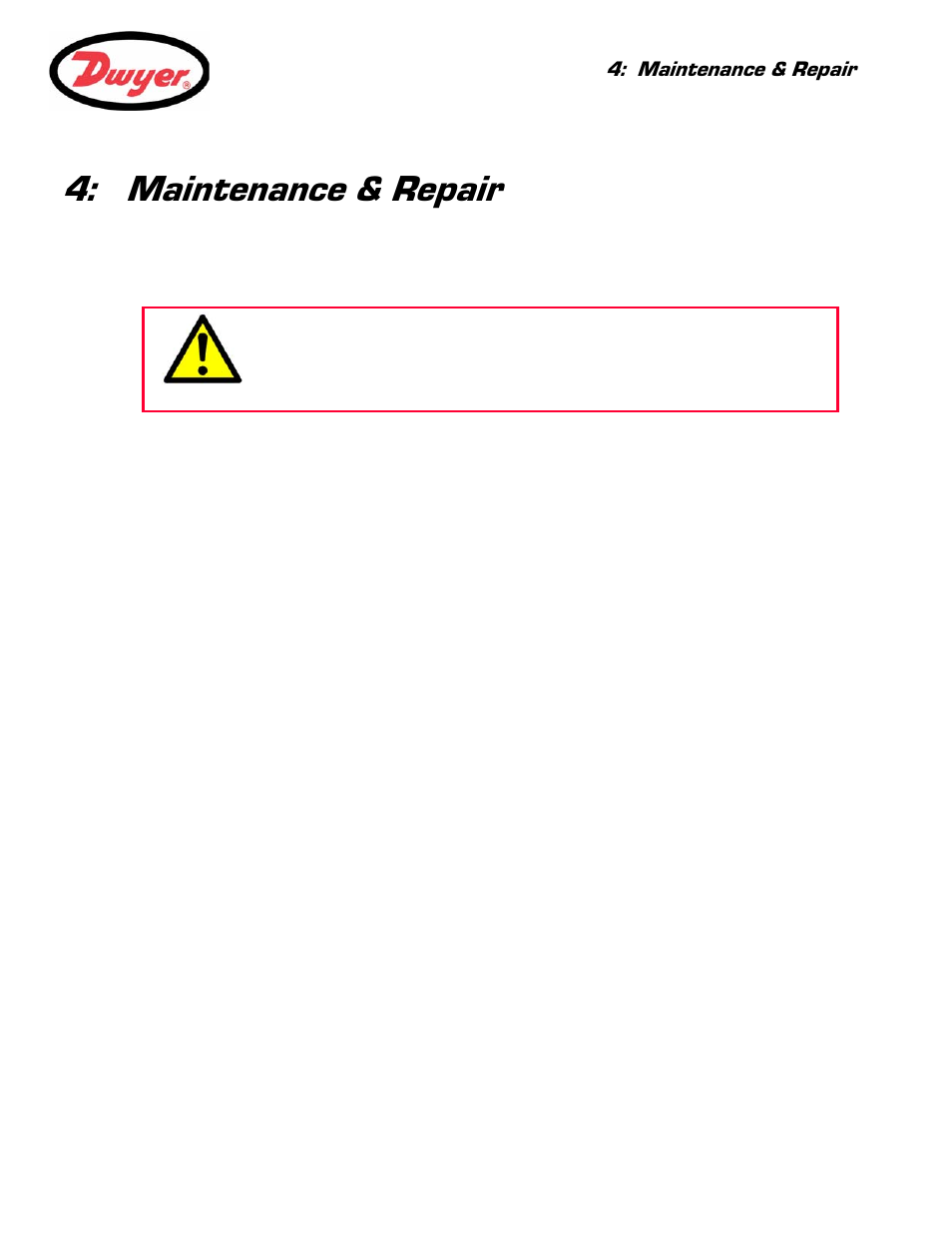 Maintenance & repair, 1 warranty / return | Dwyer Series PUB User Manual | Page 33 / 44