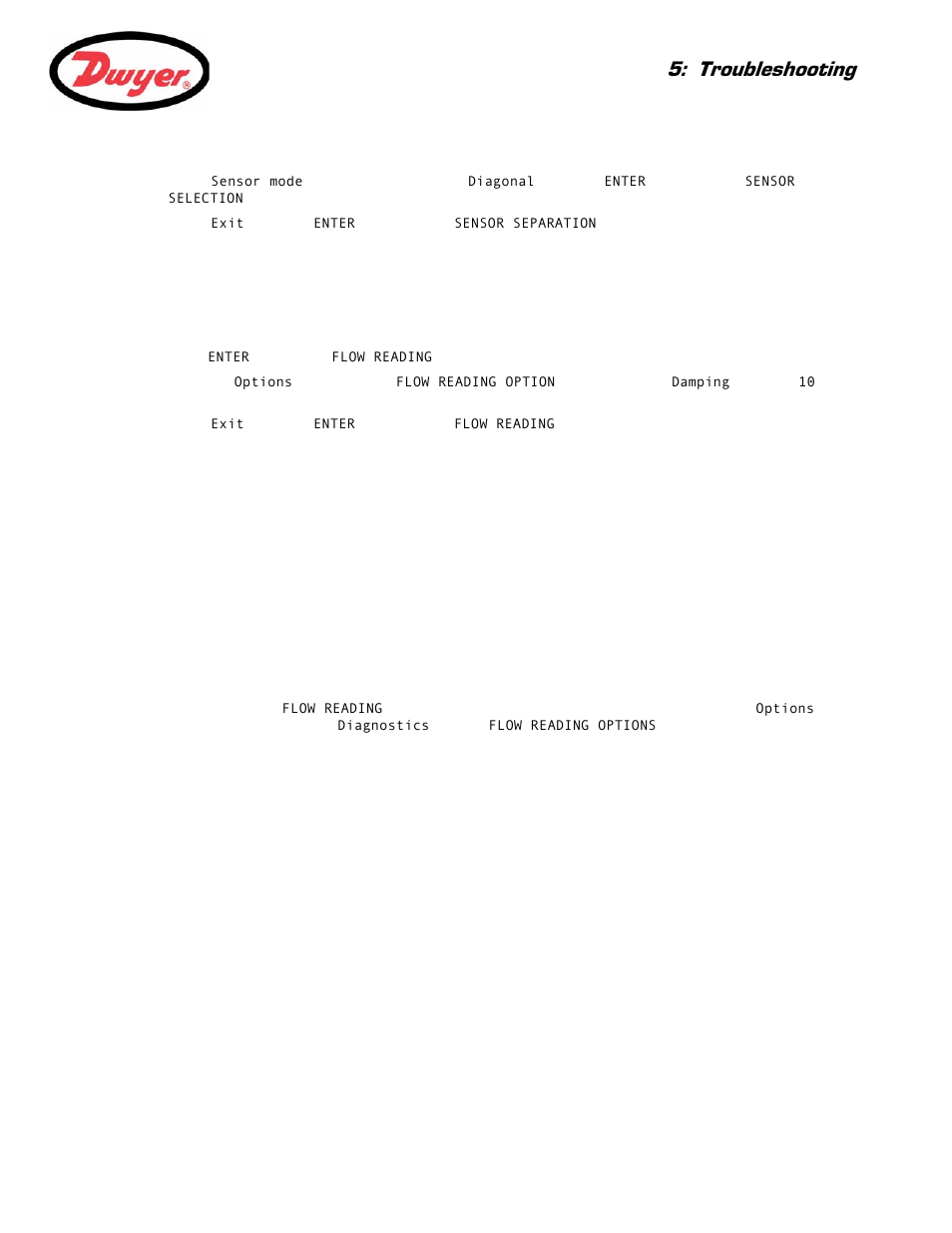 5 microprocessor reset facility, 6 diagnostics display, Troubleshooting | Dwyer Series PUB User Manual | Page 39 / 44
