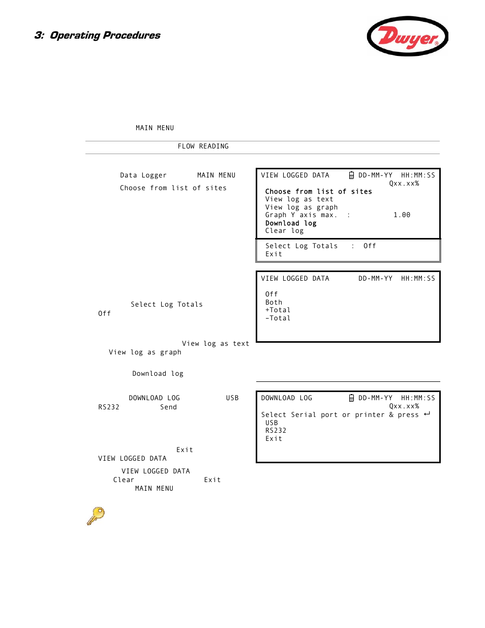 6 how to download logged data to a pc, To a pc – paragraph 3.6.6, Operating procedures | Dwyer Series PUF User Manual | Page 36 / 57