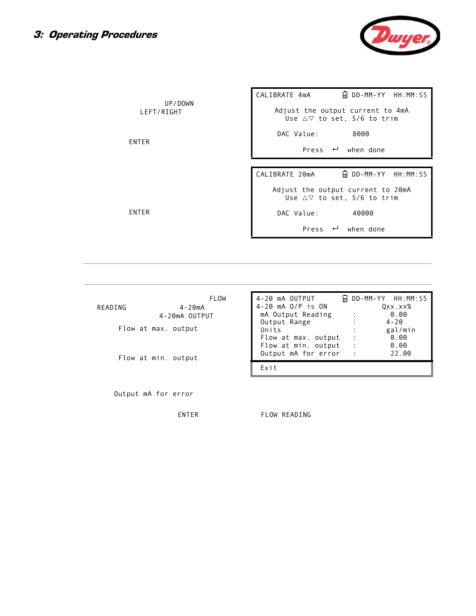 Operating procedures | Dwyer Series PUF User Manual | Page 40 / 57