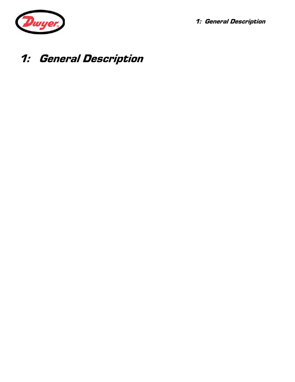 General description, 1 introduction, 1 introduction 1 | Dwyer Series PUF User Manual | Page 5 / 57