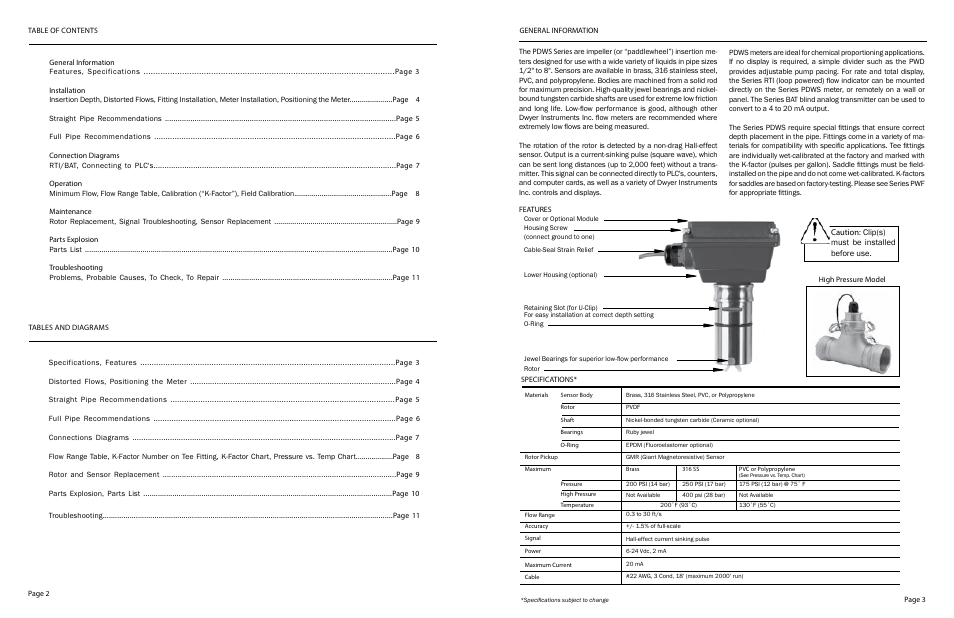 Dwyer PDWS User Manual | Page 2 / 7