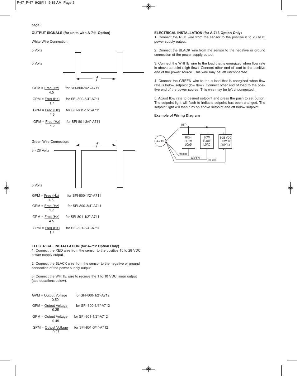 Dwyer SFI-801 User Manual | Page 3 / 4