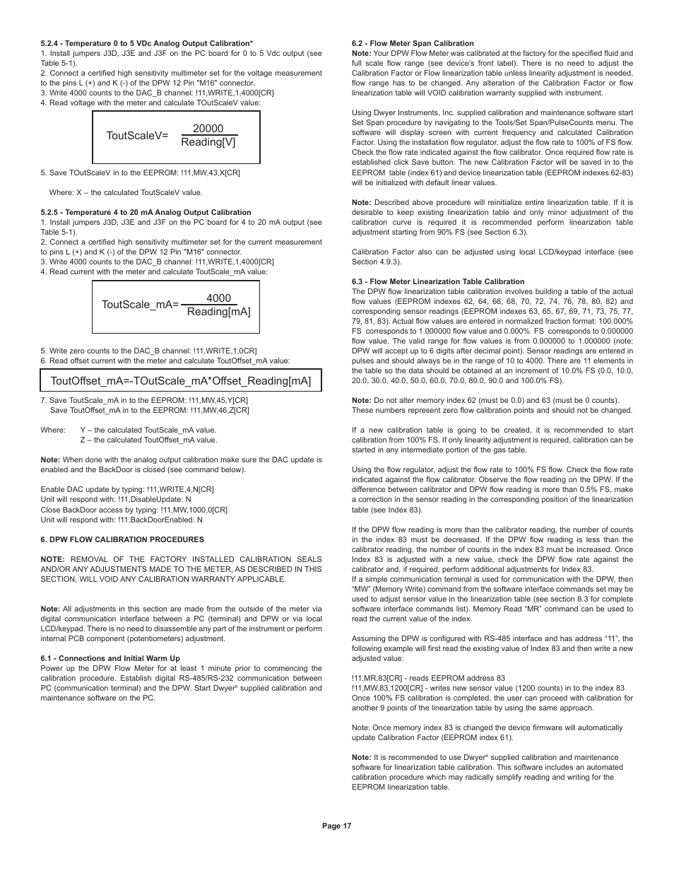 Dwyer DPW User Manual | Page 17 / 26