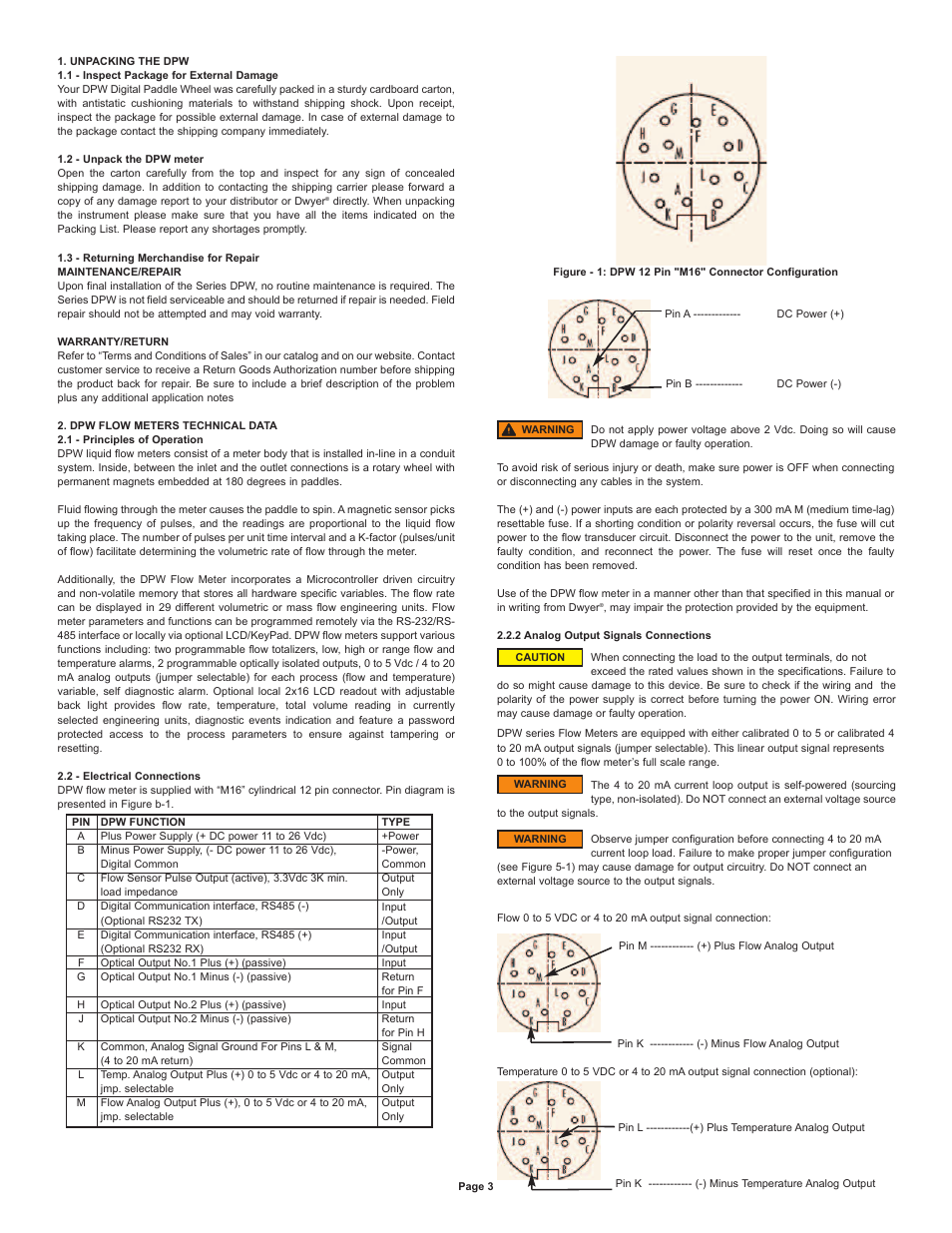 Dwyer DPW User Manual | Page 3 / 26