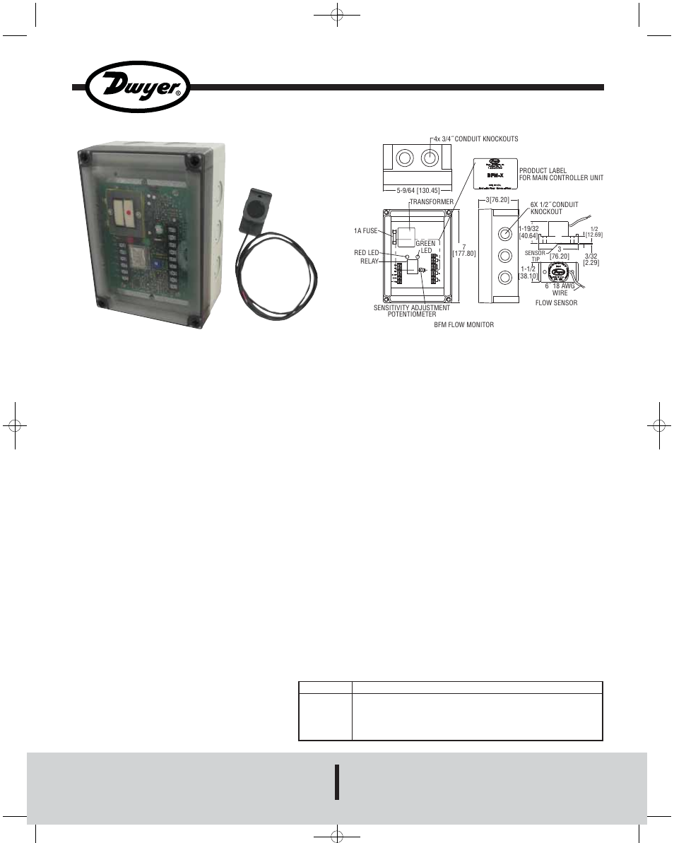 Dwyer BFM User Manual | 8 pages