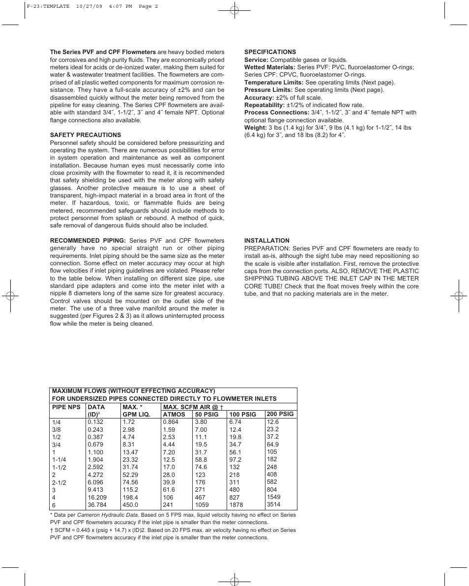 Dwyer CPF User Manual | Page 2 / 8