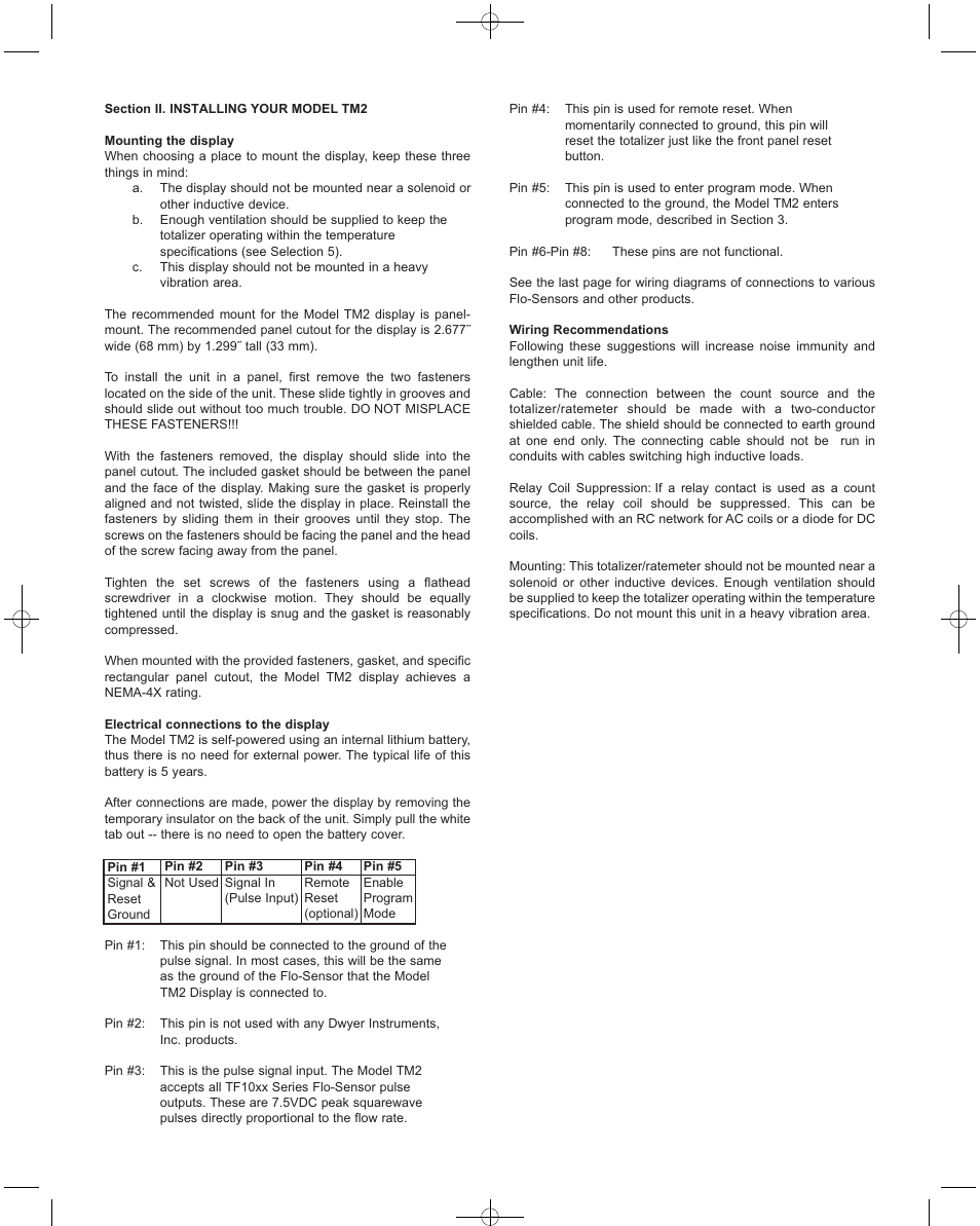 Dwyer TM2 User Manual | Page 2 / 8