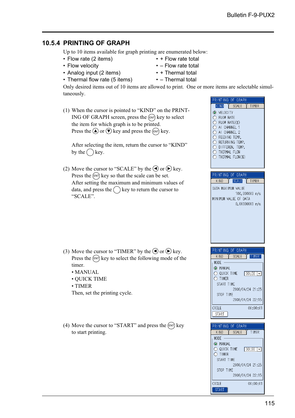 4 printing of graph | Dwyer PSX2 User Manual | Page 124 / 189