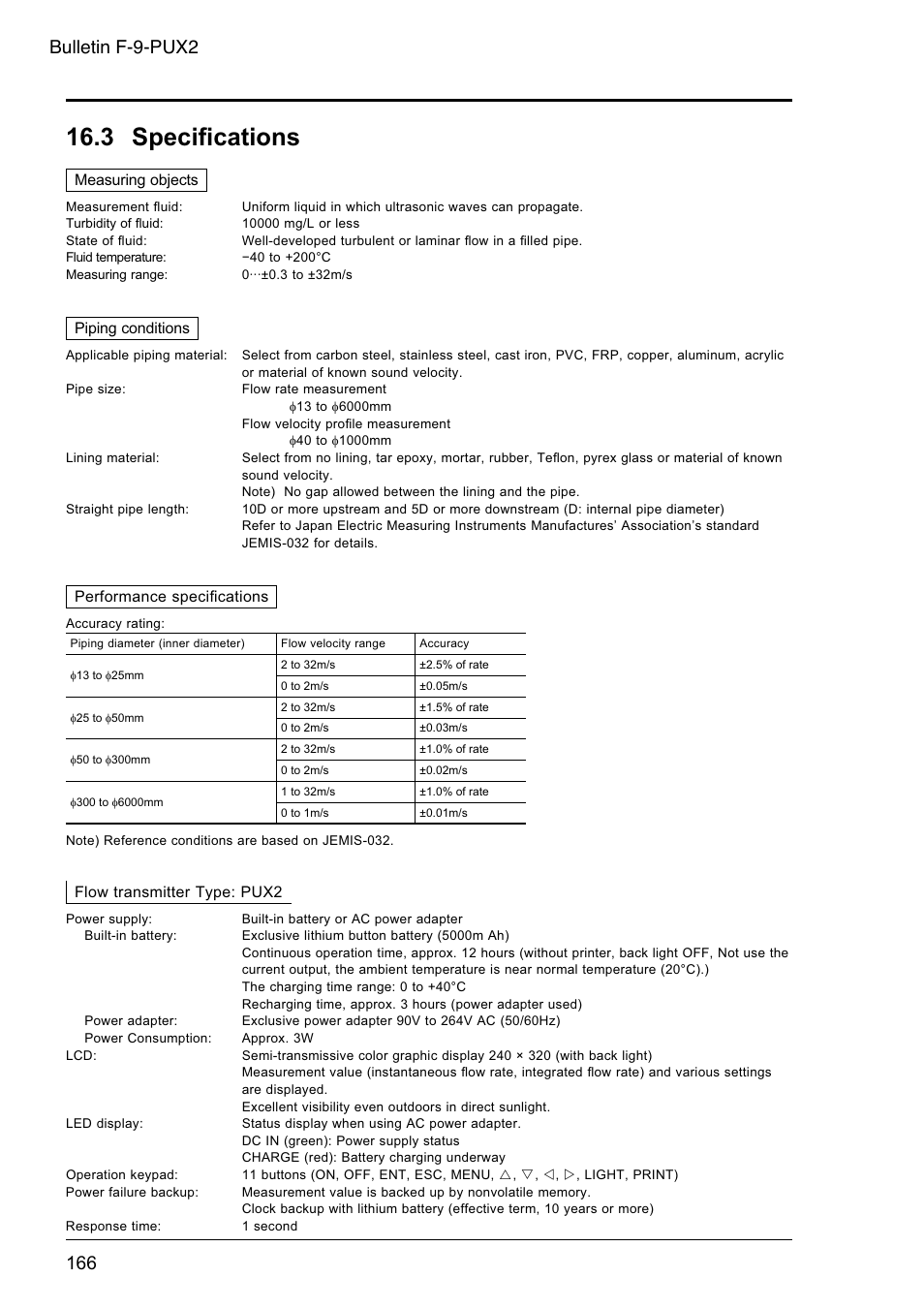 3 specifications, 3 speciﬁ cations, Bulletin f-9-pux2 | Dwyer PSX2 User Manual | Page 175 / 189