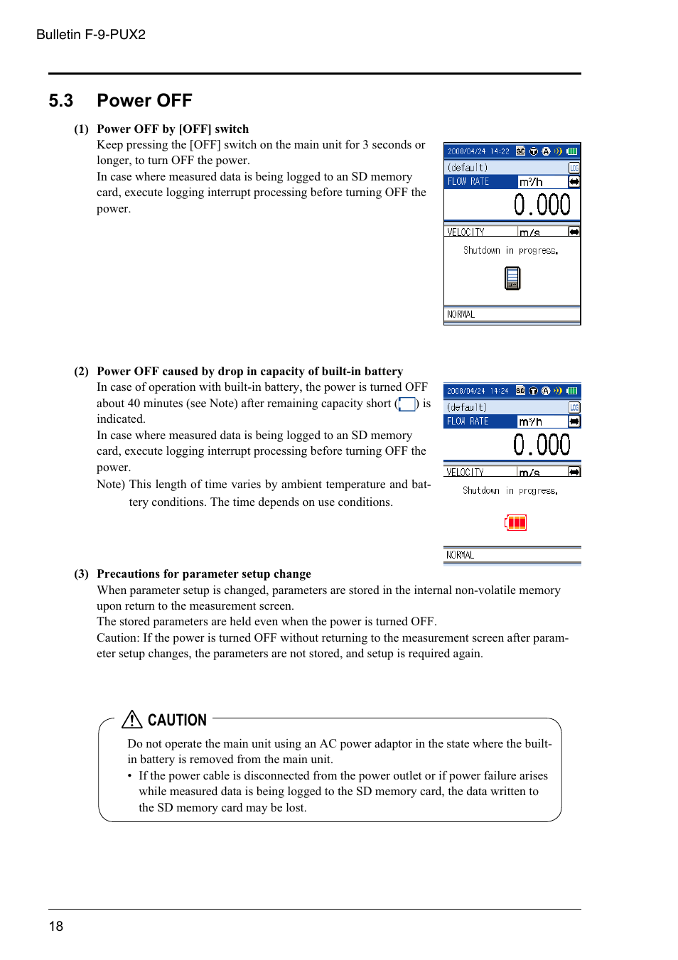 3 power off, Caution | Dwyer PSX2 User Manual | Page 27 / 189