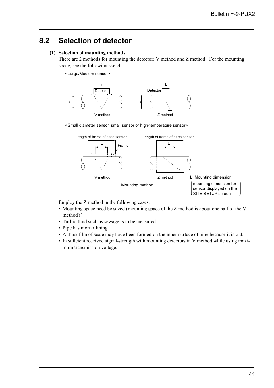 2 selection of detector, Bulletin f-9-pux2 | Dwyer PSX2 User Manual | Page 50 / 189