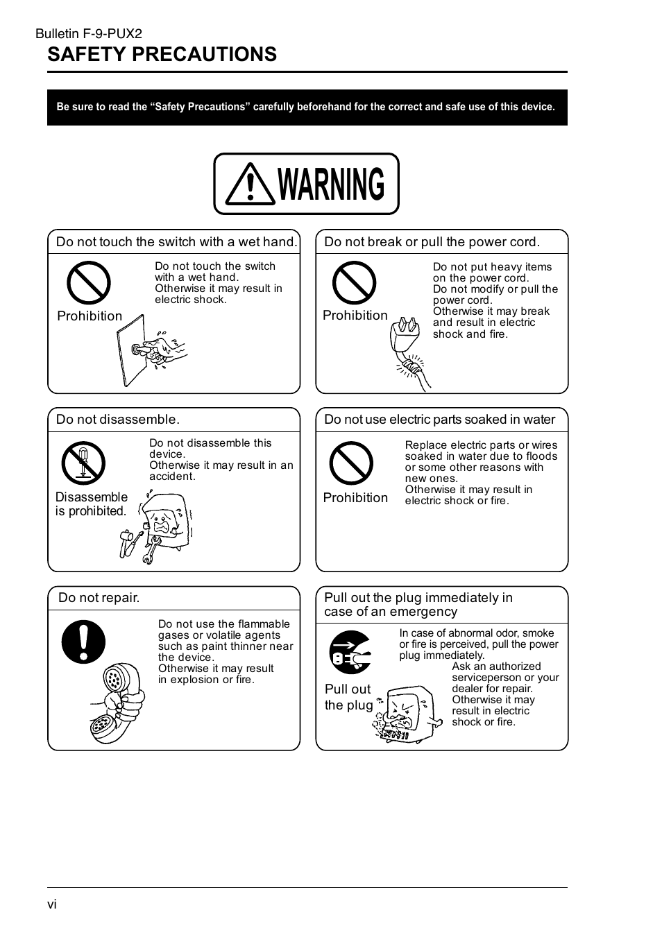 Safety precautions, Warning | Dwyer PSX2 User Manual | Page 7 / 189