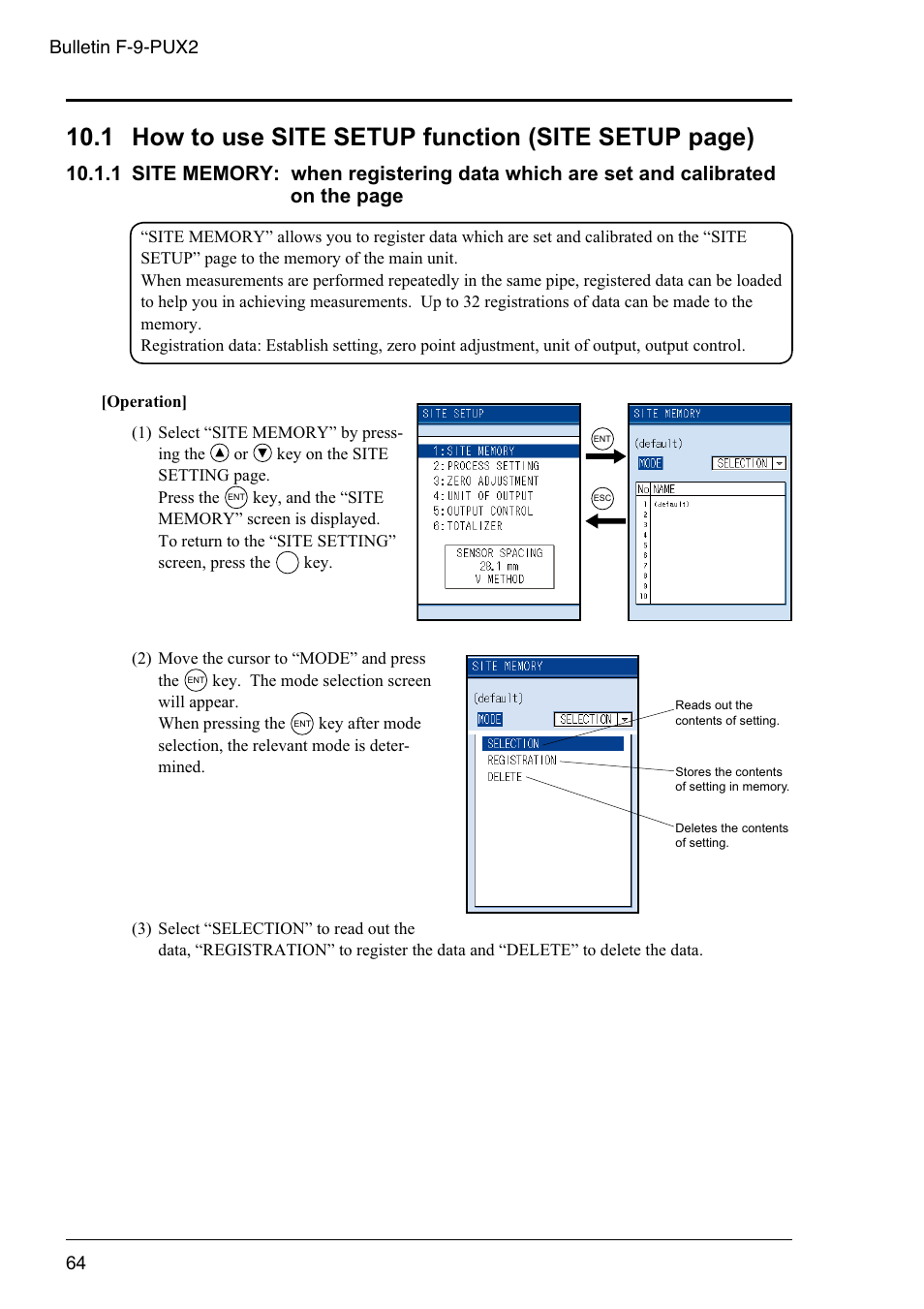 1 how to use site setup function (site setup page), Bulletin f-9-pux2 | Dwyer PSX2 User Manual | Page 73 / 189