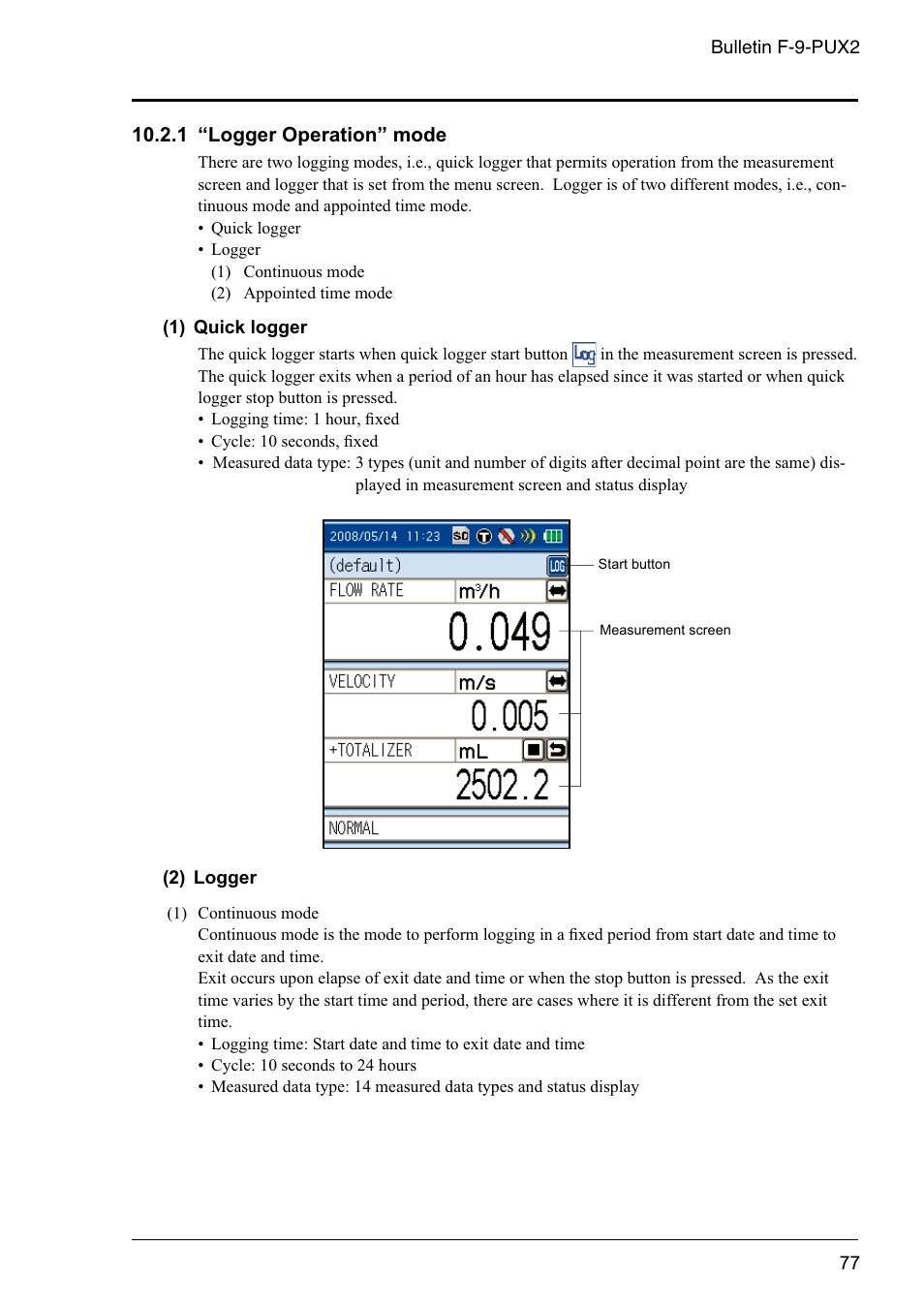 1 “logger operation” mode | Dwyer PSX2 User Manual | Page 86 / 189