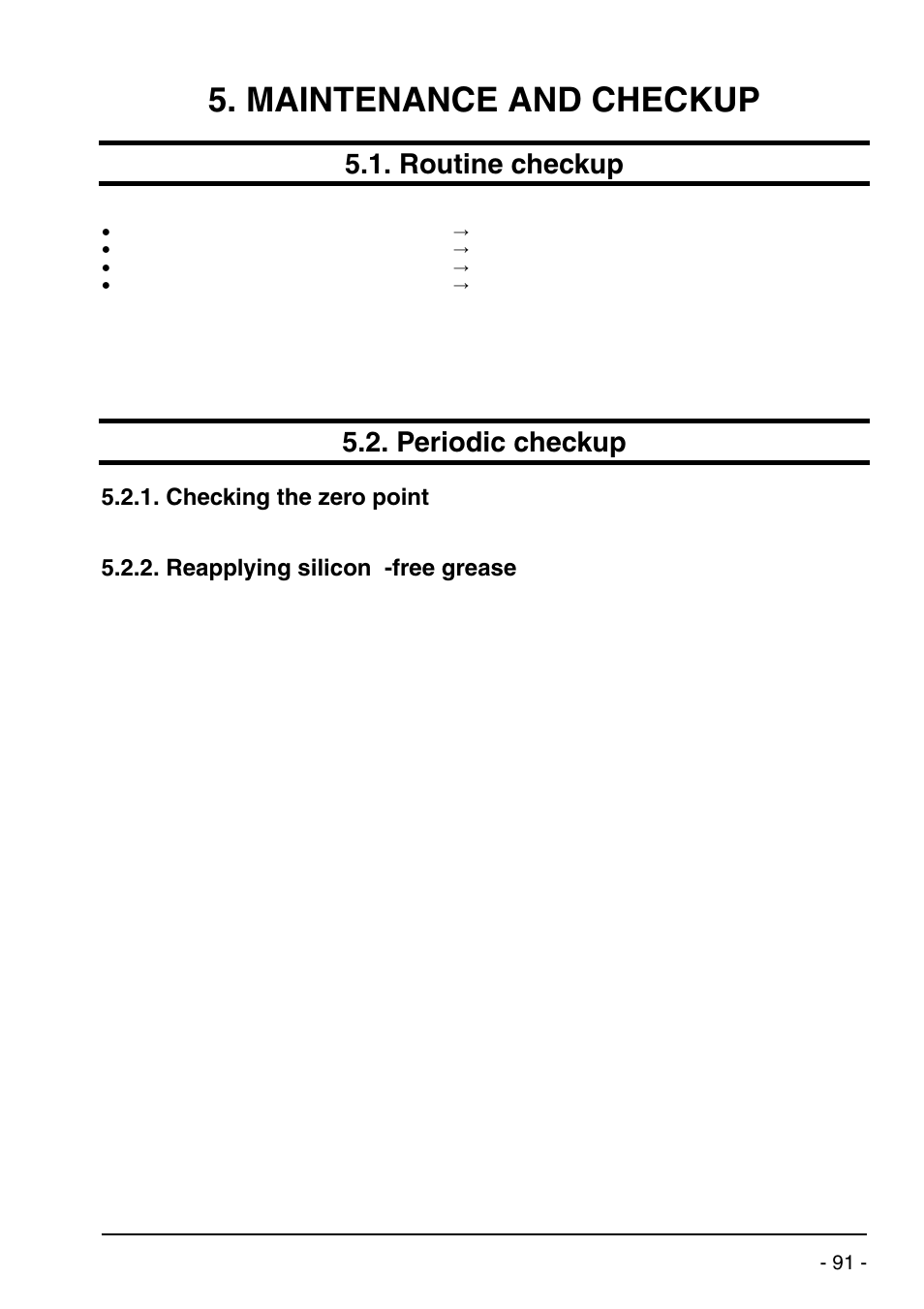 Maintenance and checkup, Routine checkup, Periodic checkup | Checking the zero point, Reapplying silicone-free grease | Dwyer UXF2 User Manual | Page 101 / 130