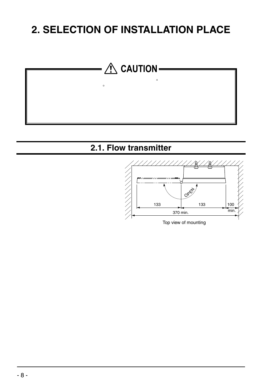 Selection of installation place, Flow transmitter | Dwyer UXF2 User Manual | Page 18 / 130