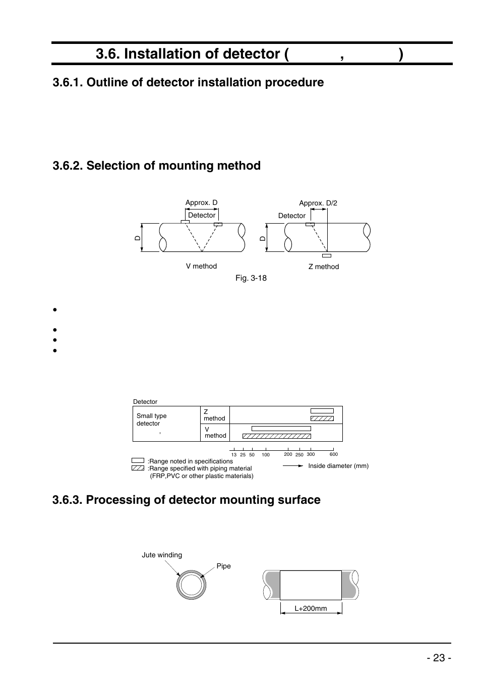 Installation of detector (sx3-c0, sx3-d0), Outline of detector installation procedure, Selection of mounting method | Processing of detector mounting surface, Bulletin f-70 | Dwyer UXF2 User Manual | Page 33 / 130