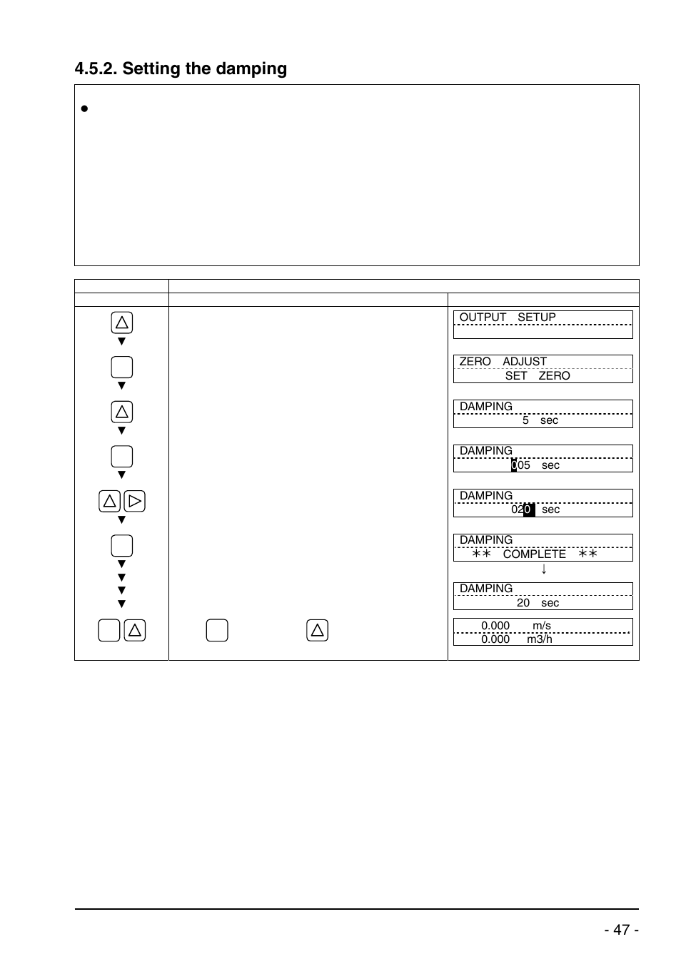 Setting the damping | Dwyer UXF2 User Manual | Page 57 / 130