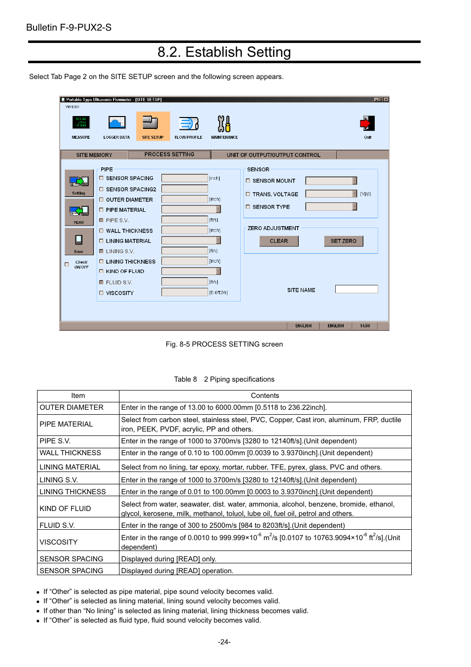 Establish setting, Bulletin f -9-pux2-s | Dwyer PUX2 User Manual | Page 26 / 43