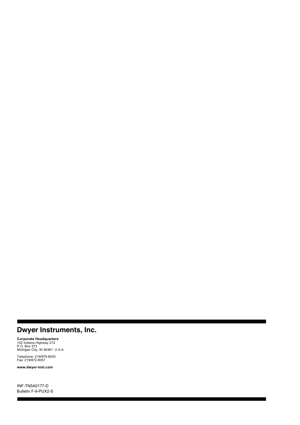 Dwyer instruments, inc | Dwyer PUX2 User Manual | Page 43 / 43