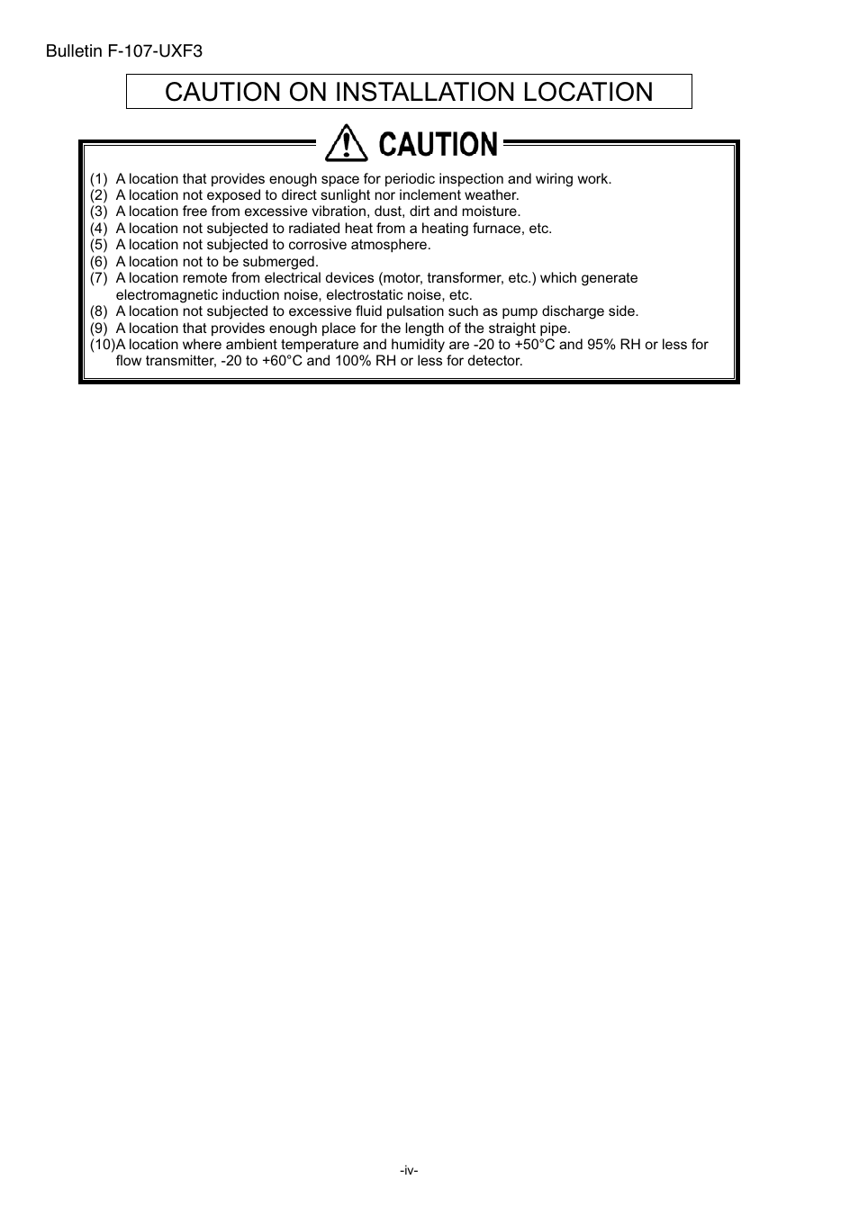 Caution on installation location | Dwyer UXF3 User Manual | Page 6 / 141