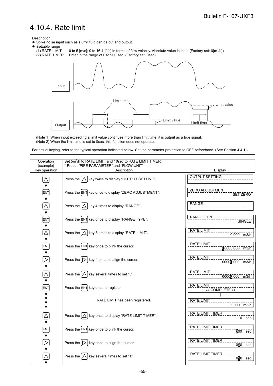Rate limit, Bulletin f-107-uxf3 | Dwyer UXF3 User Manual | Page 63 / 141