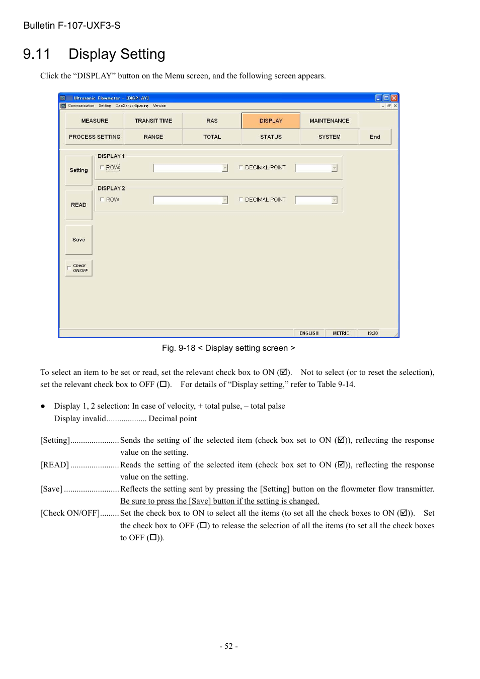 Display setting, 11 display setting | Dwyer UXF3 User Manual | Page 56 / 73