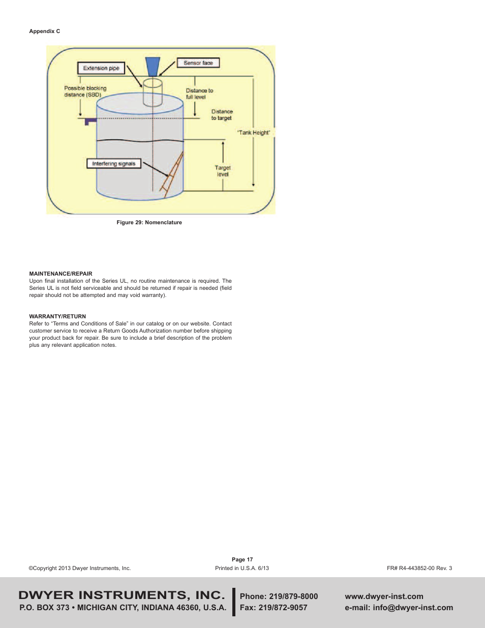 Dwyer instruments, inc | Dwyer ULL User Manual | Page 18 / 18