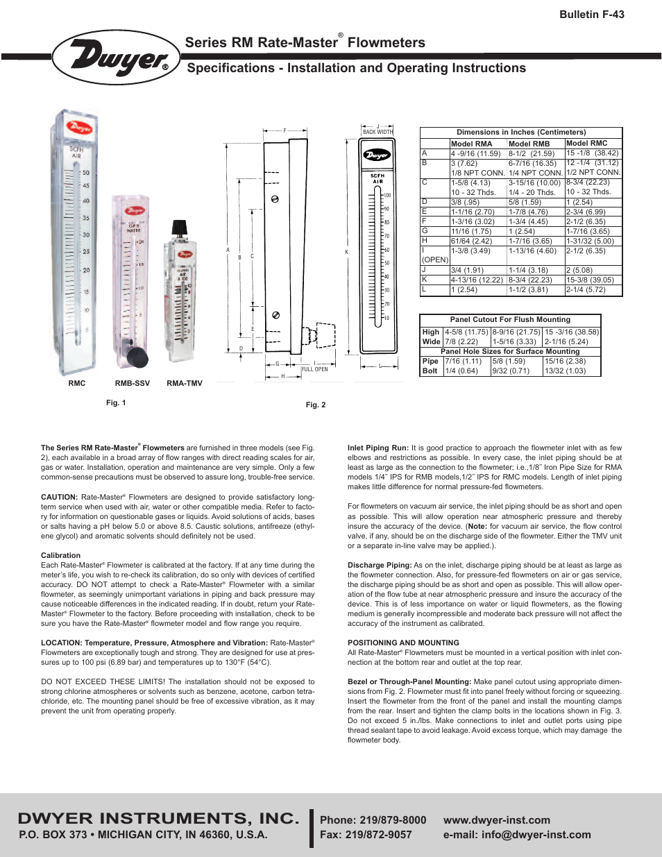 Dwyer RM User Manual | 2 pages