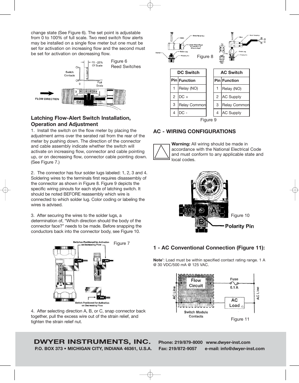 Dwyer instruments, inc | Dwyer FS User Manual | Page 4 / 7