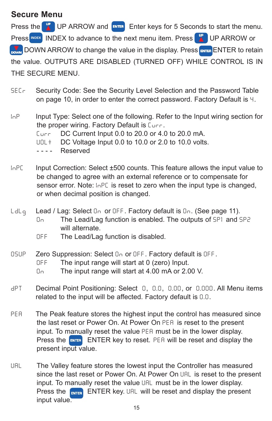 Secure menu | Dwyer MPCJR User Manual | Page 16 / 28