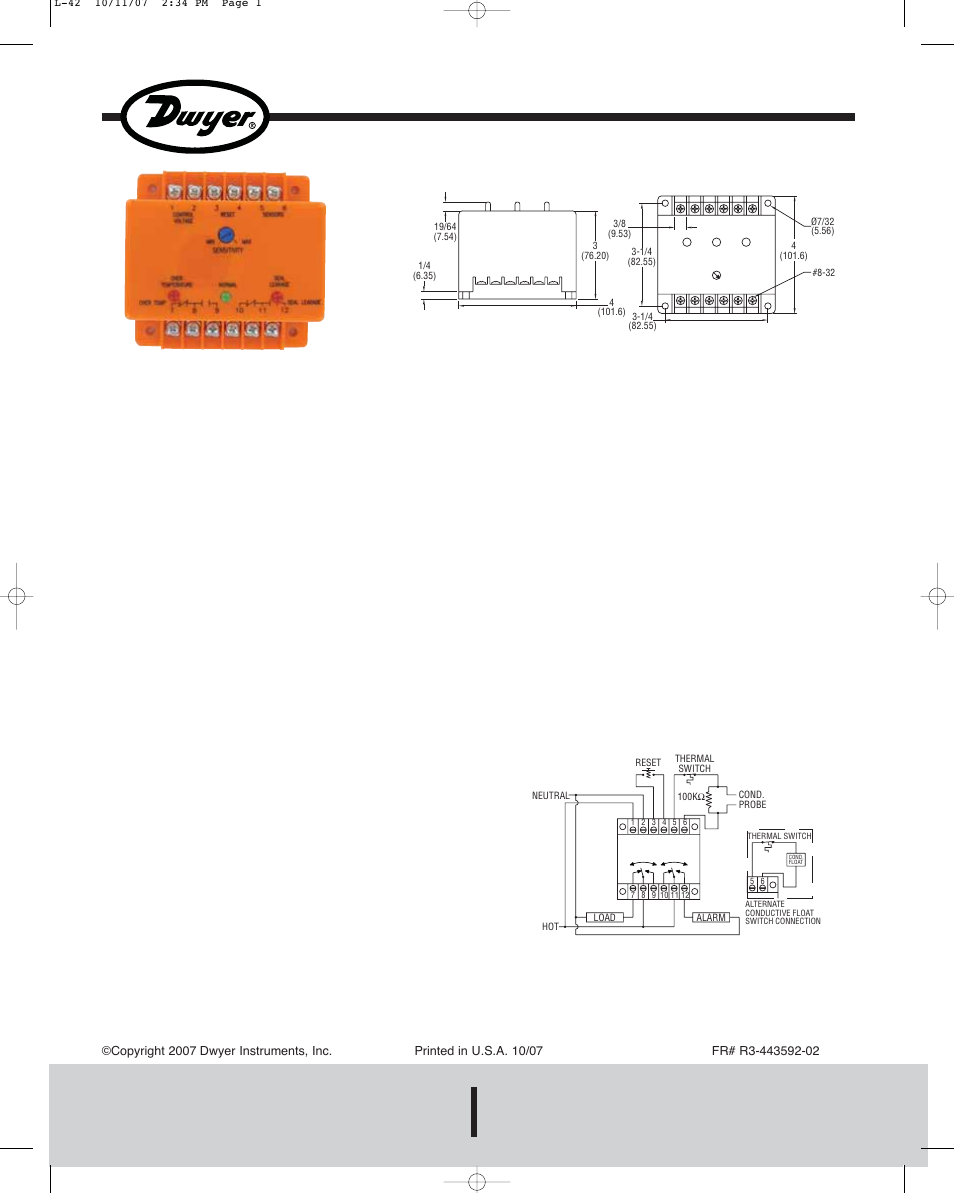 Dwyer LDT User Manual | 1 page