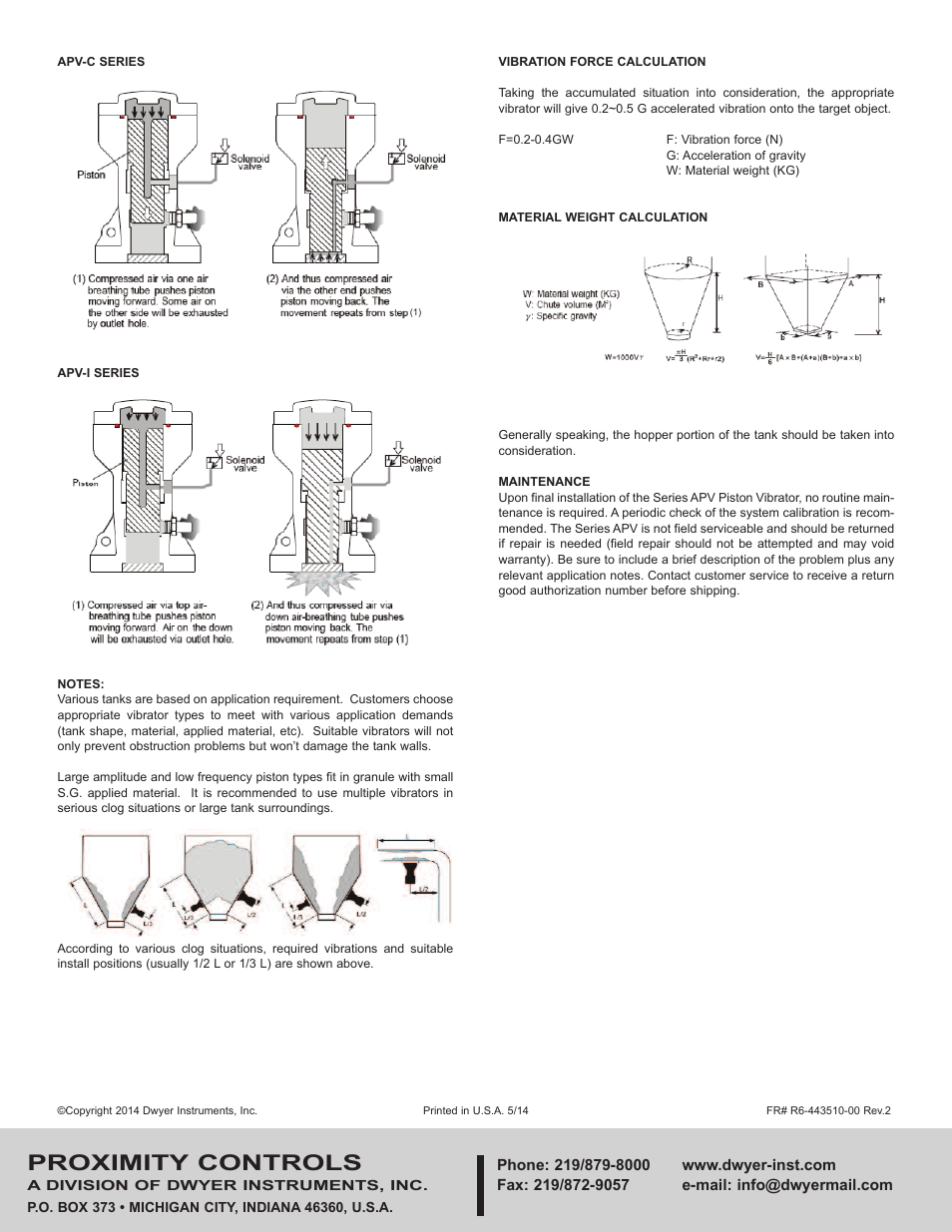 Proximity controls | Dwyer APV User Manual | Page 2 / 2