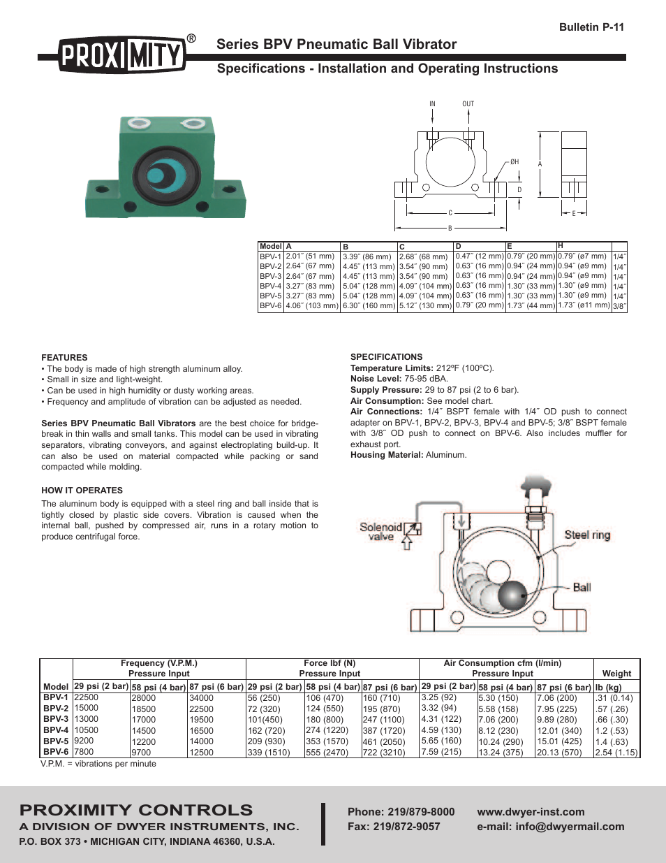 Dwyer BPV User Manual | 2 pages