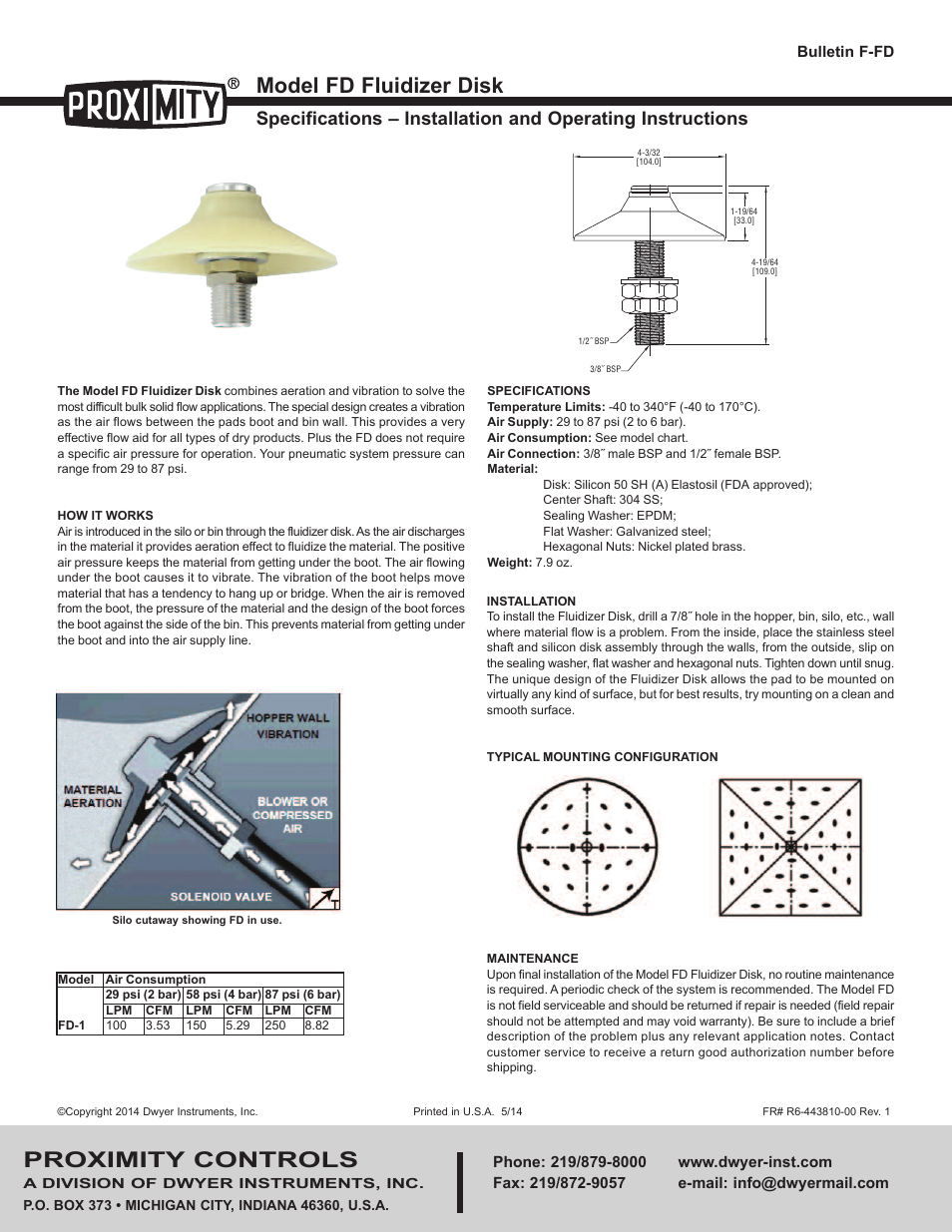 Dwyer MFD-1 User Manual | 1 page
