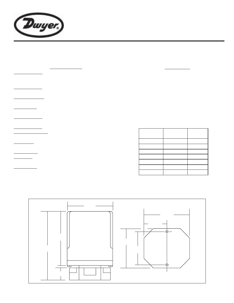 Dwyer LLC User Manual | 2 pages