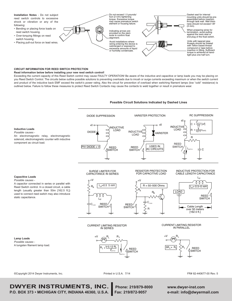 Dwyer instruments, inc | Dwyer F7 User Manual | Page 2 / 2