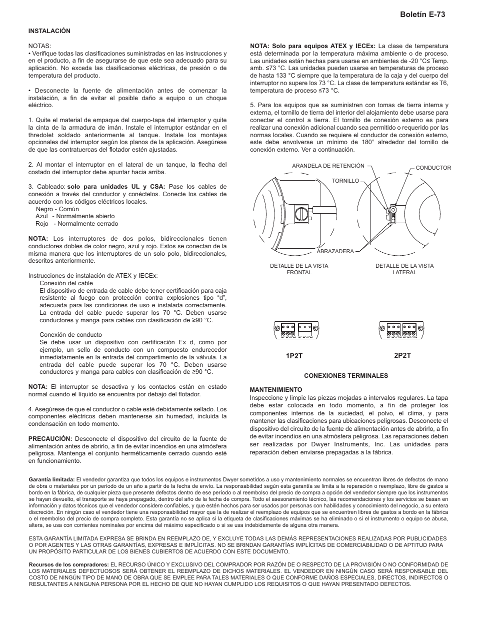 Boletín e-73 | Dwyer L4 User Manual | Page 15 / 16