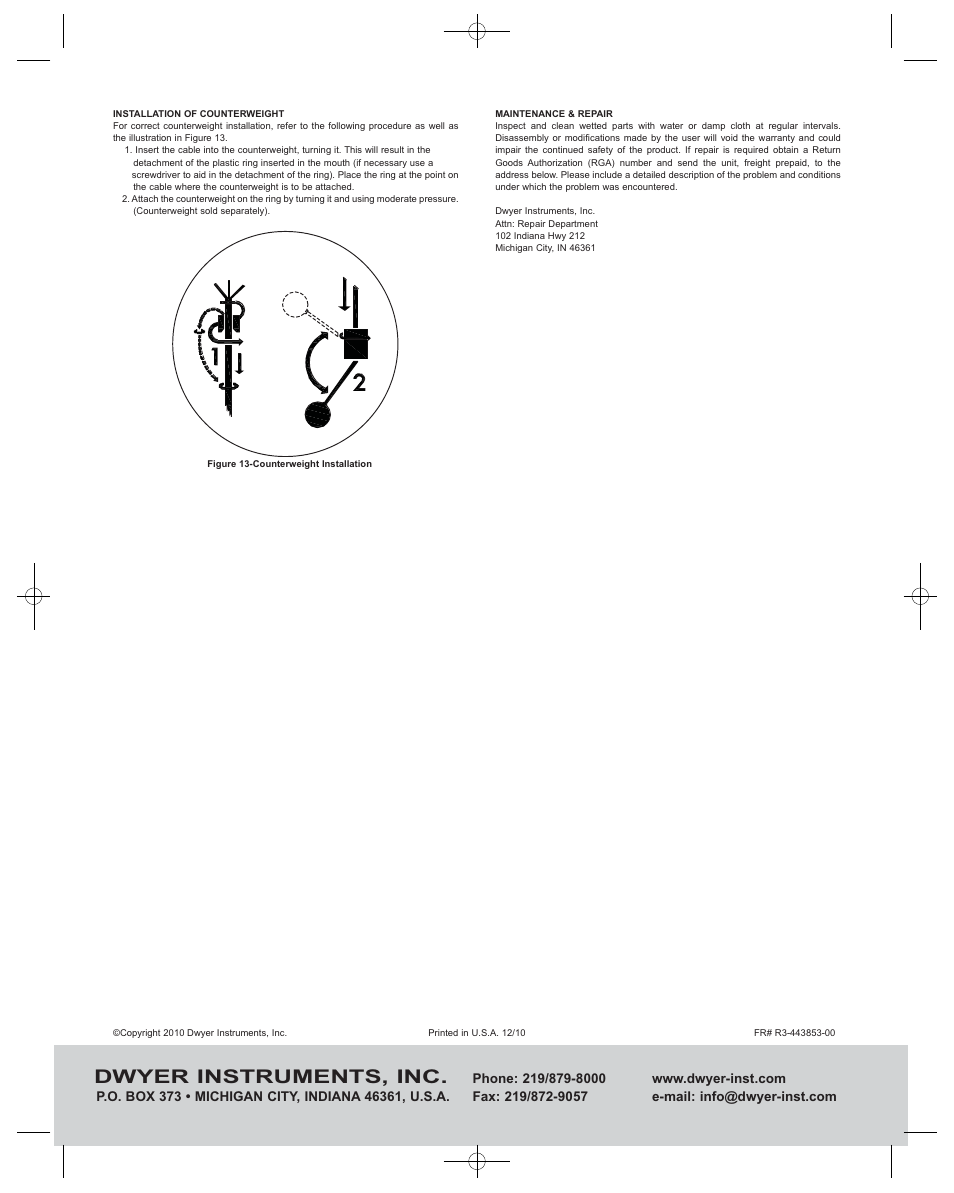 Dwyer instruments, inc | Dwyer CFS2 User Manual | Page 4 / 4