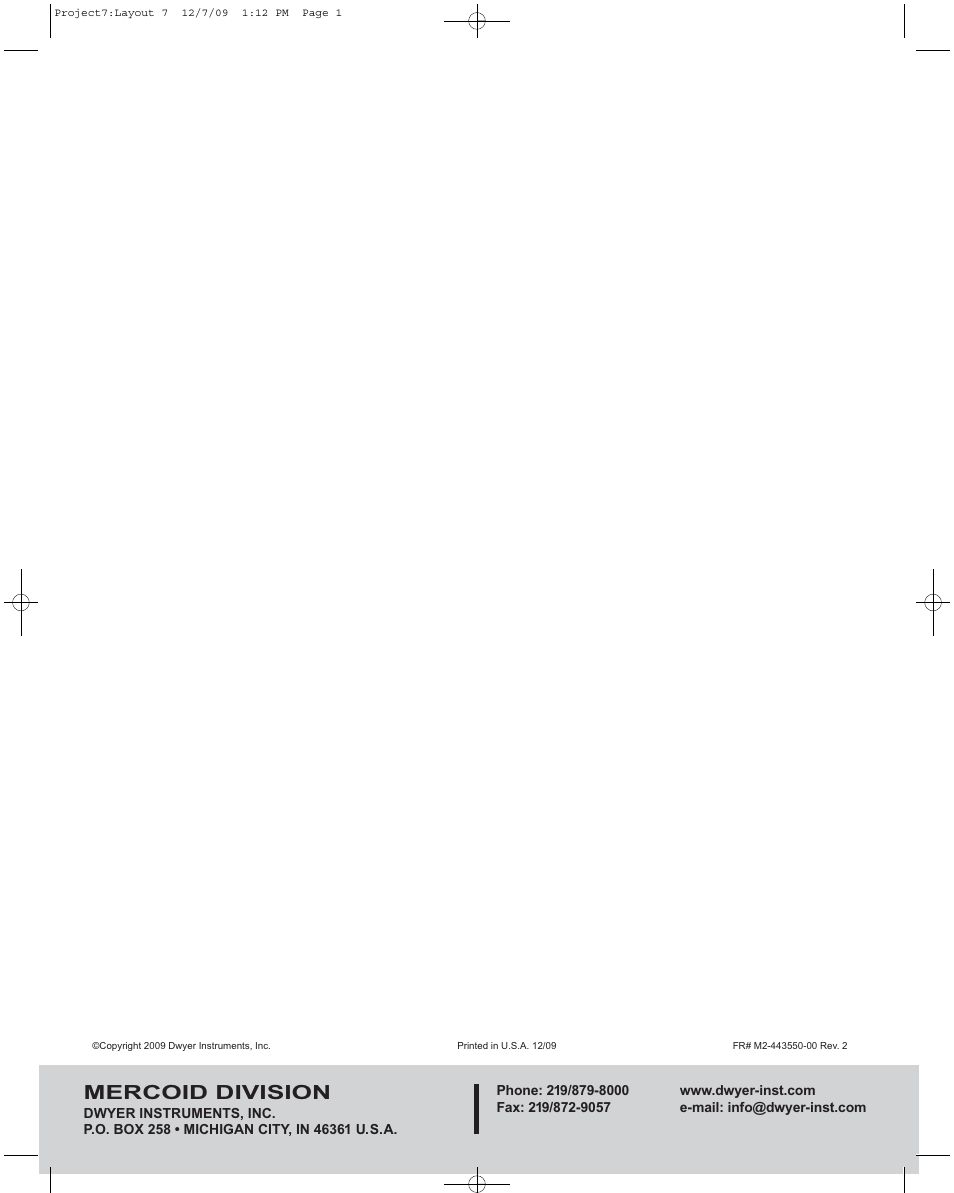 Mercoid division | Dwyer SBLTX User Manual | Page 4 / 4