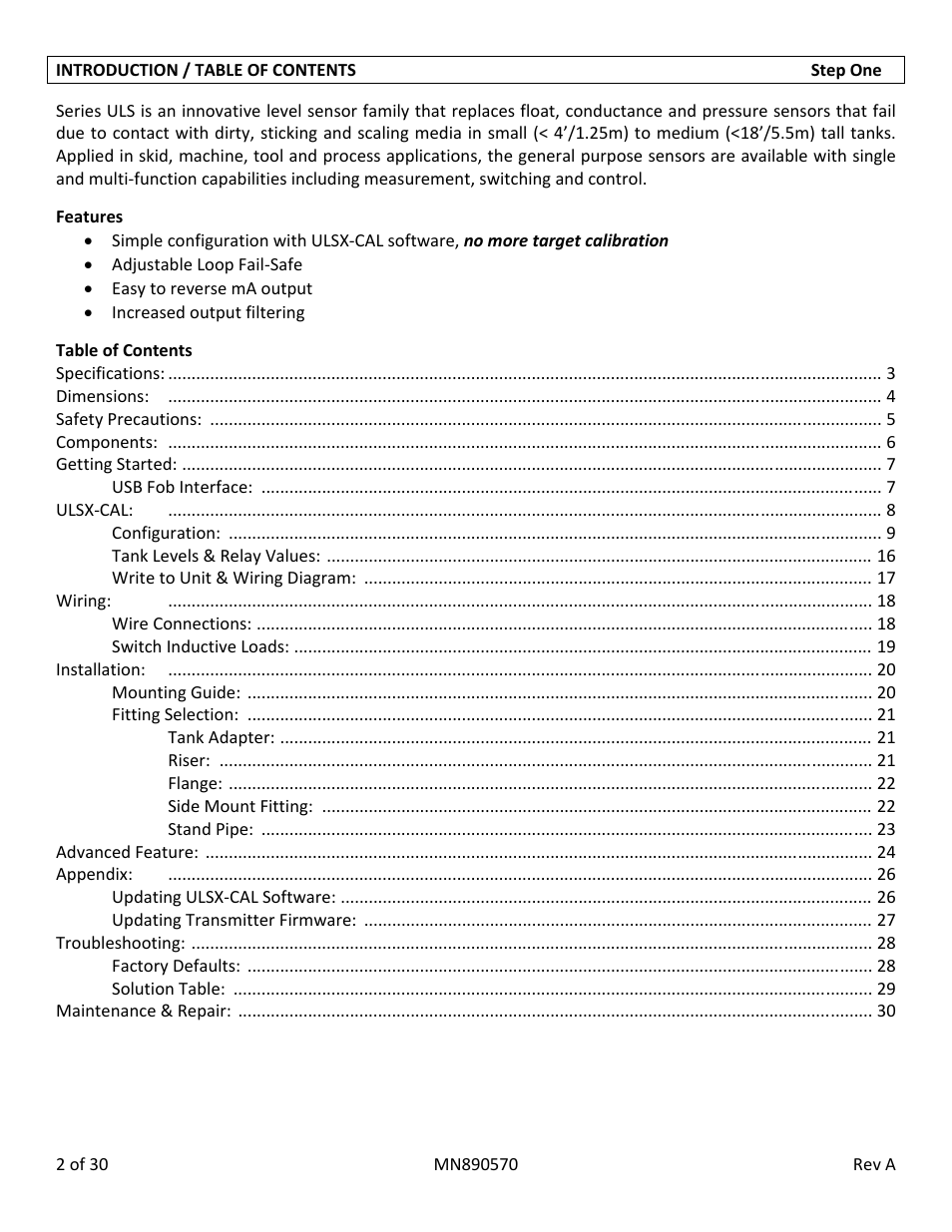 Dwyer ULSS User Manual | Page 2 / 30