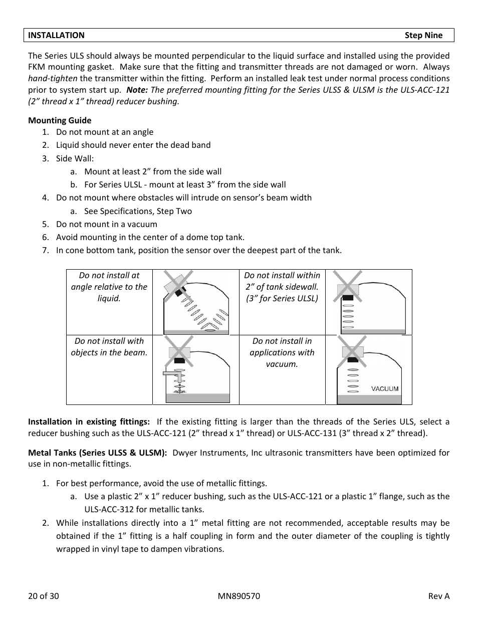 Dwyer ULSS User Manual | Page 20 / 30