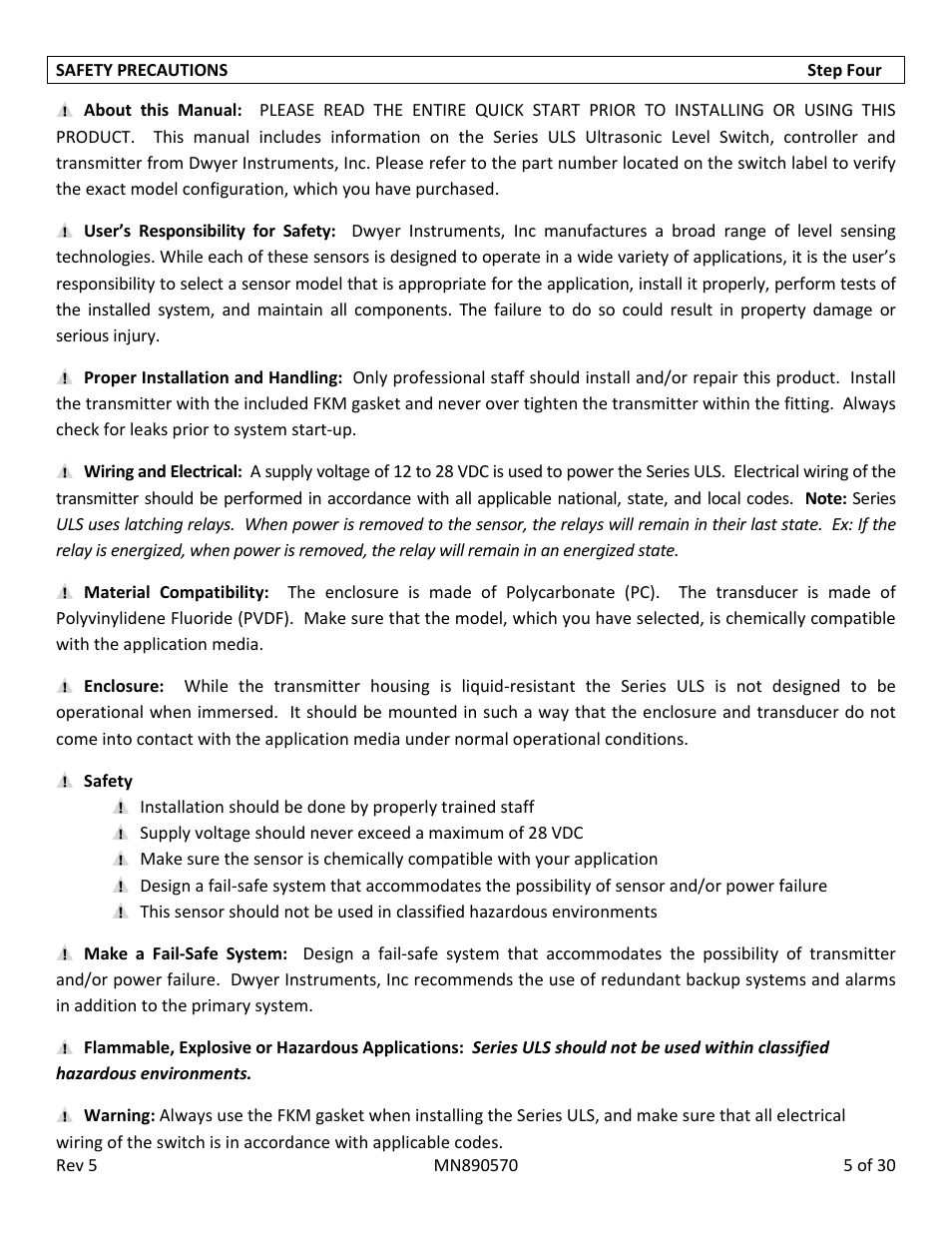 Dwyer ULSS User Manual | Page 5 / 30