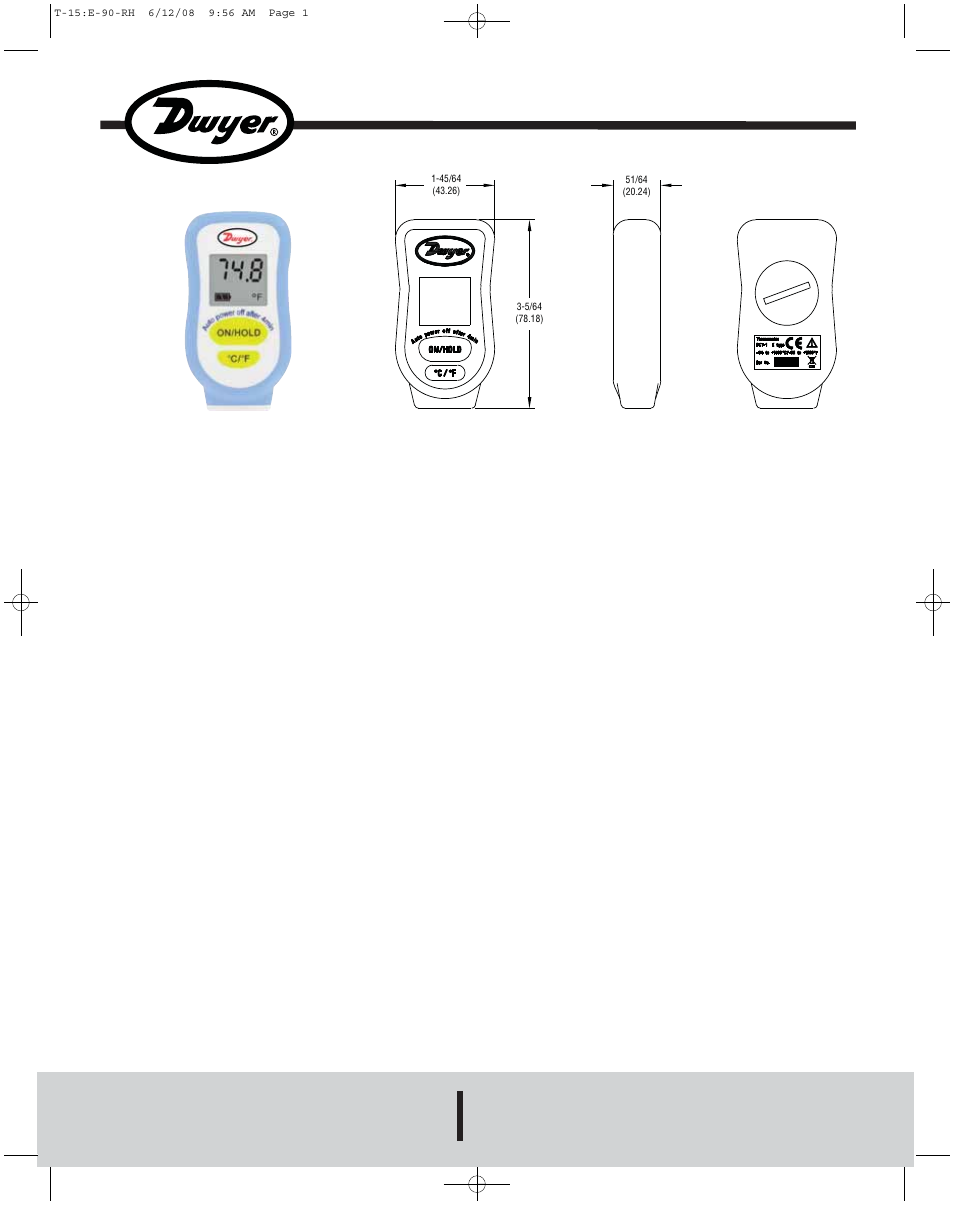 Dwyer DKT-1 User Manual | 2 pages