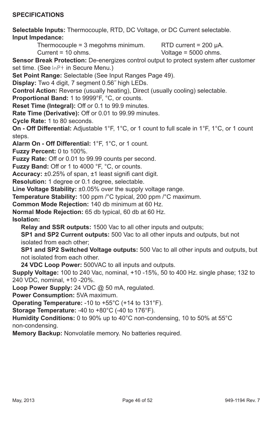 Dwyer 2600 User Manual | Page 46 / 52