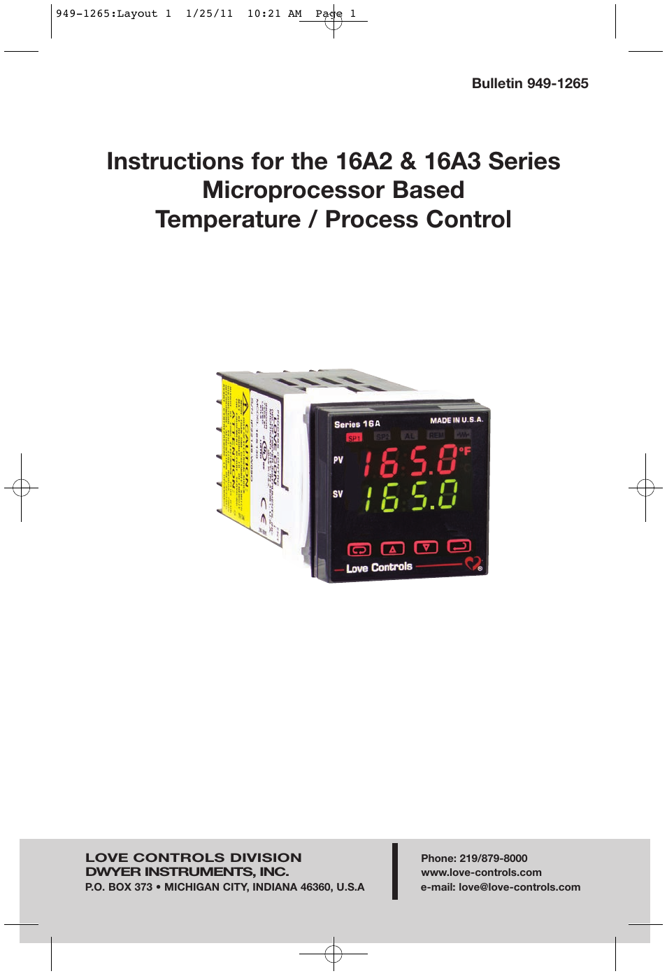 Dwyer 16A User Manual | 44 pages